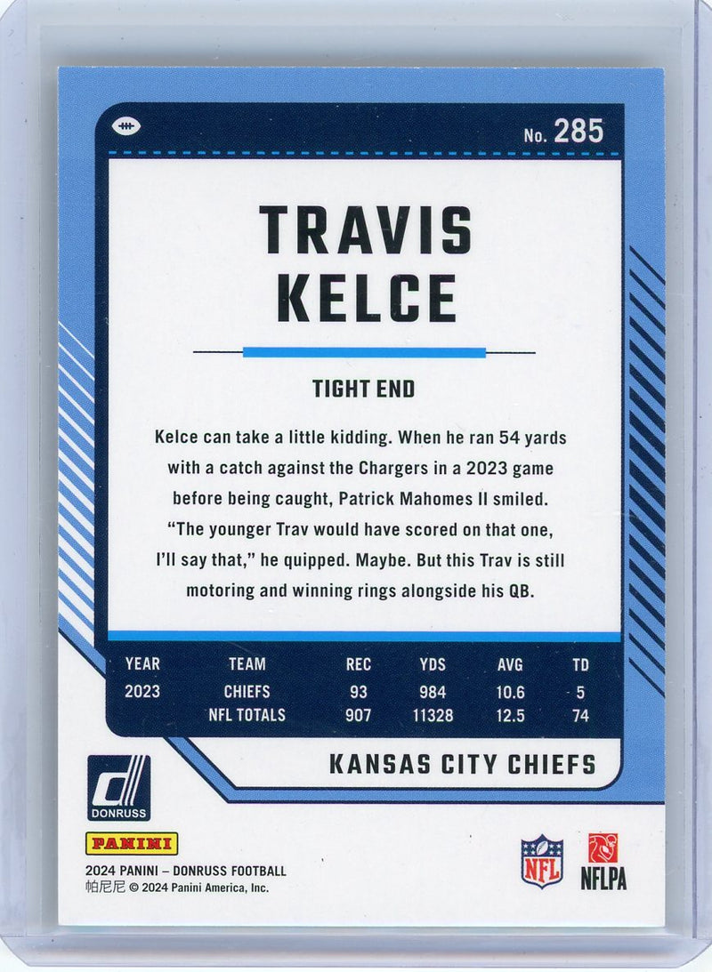 Travis Kelce 2024 Panini Donruss gold holo 