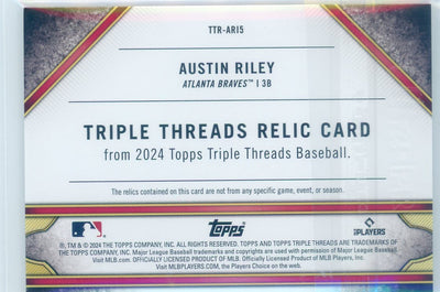 Austin Riley 2024 Topps Triple Threads game-used relic triple relic #'d 06/36