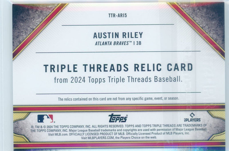 Austin Riley 2024 Topps Triple Threads game-used relic triple relic 