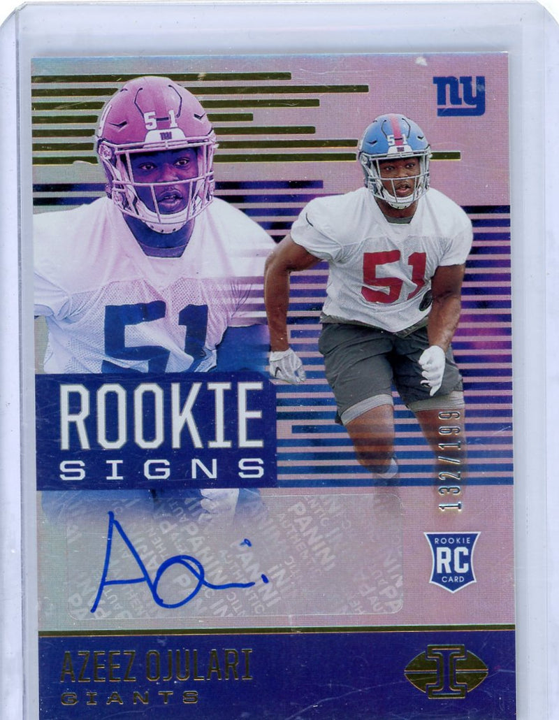 Azeez Ojulari 202 Panini Illusions Rookie Signs autograph RC 