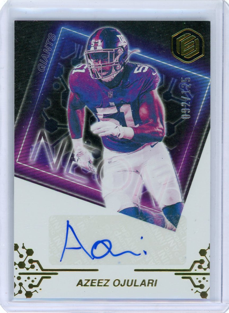 Azeez Ojulari 2022 Panini Elements Neon autograph 