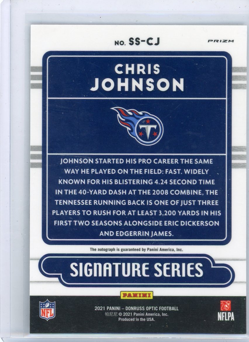 Chris Johnson 2021 Panini Donruss Optic Signature Series Autograph Holo