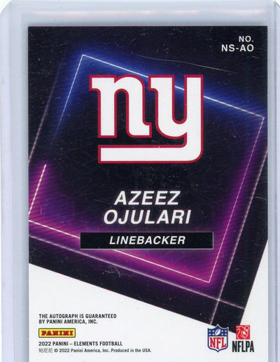 Azeez Ojulari 2022 Panini Elements Neon autograph #'d 092/125