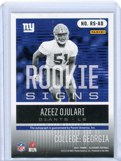 Azeez Ojulari 202 Panini Illusions Rookie Signs autograph RC #'d 132/199