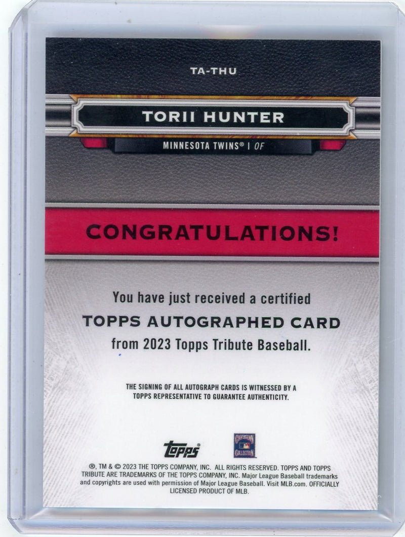 Torii Hunter 2023 Topps Tribute Autograph 