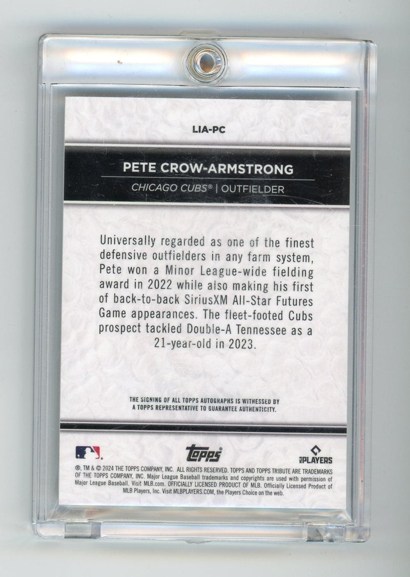 Pete Crow-Armstrong 2024 Topps Tribute autograph rookie card orange 