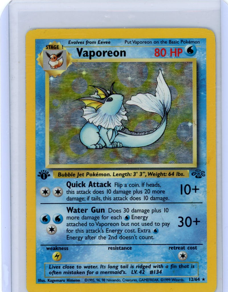 Vaporeon Pokémon Jungle 1st Edition Holo 