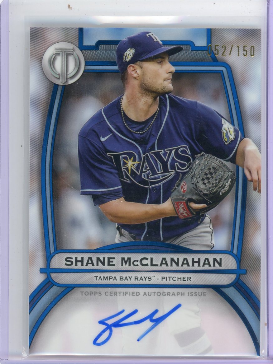 Shane McClanahan 2025 Topps Tribute autograph blue #'d 052/150