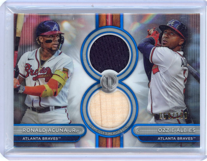 Ronald Acuna Jr. Ozzie Albies 2024 Topps Tribute dual relic blue 