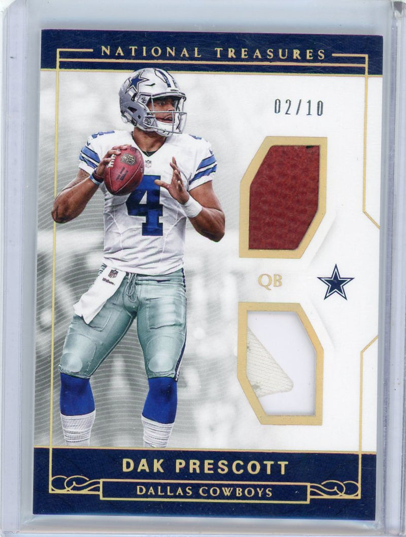 Dak Prescott 2016 Panini National Treasures Rookie Dual Patch Gold 