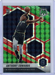 Anthony Edwards 2021 Panini Mosaic Choice Green & Red Prizm RC