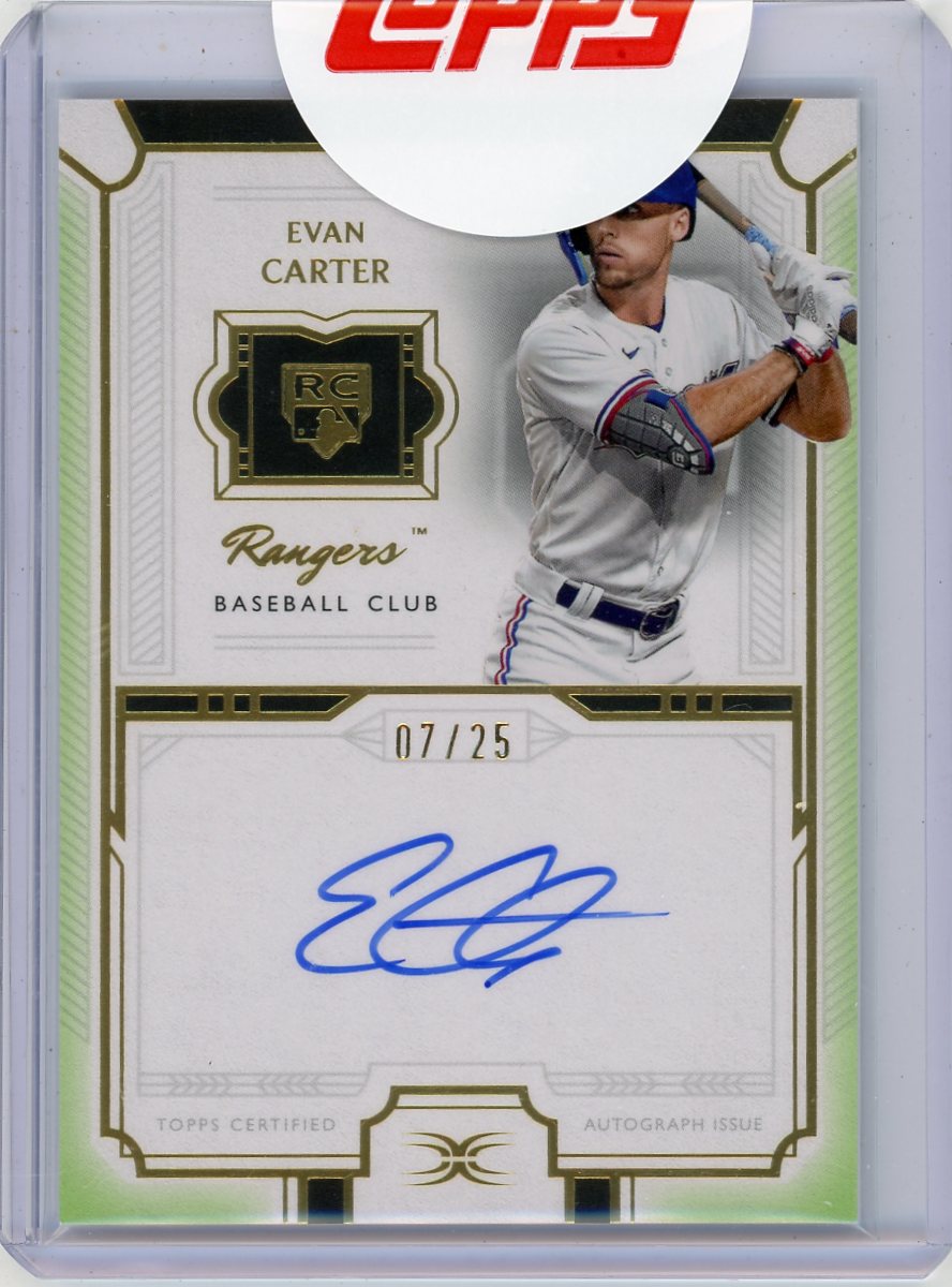 Evan Carter 2024 Topps Definitive autograph rookie card #'d 07/25