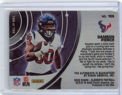 Dameon Pierce 2022 Panini Elements Metal Card Rookie Steel Signatures #'d 198/199