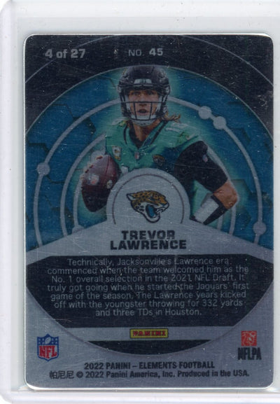 Trevor Lawrence 2022 Panini Elements Metal Card W/ Protective Cover #'d 4/27