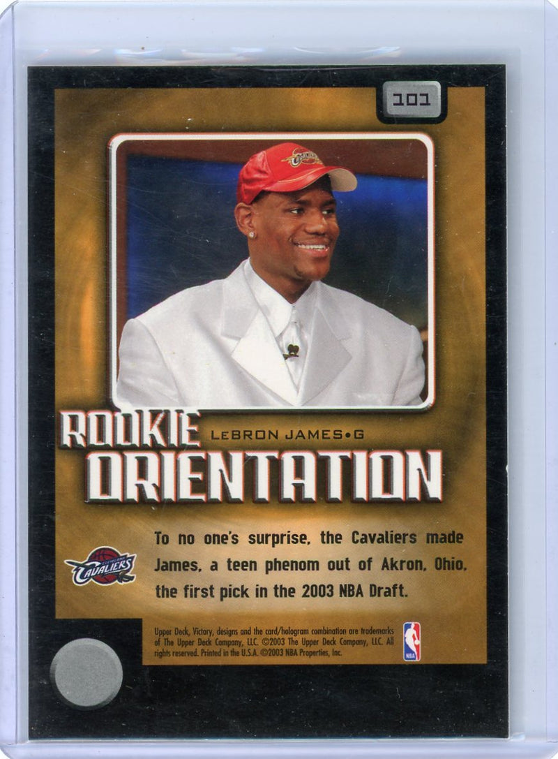 LeBron James 2003 Upper Deck Victory Rookie Orientation foil