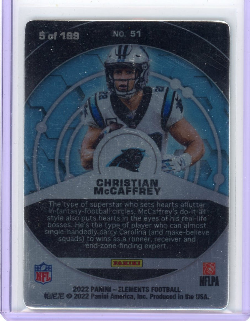 Christian McCaffrey 2022 Panini Elements Metal Card W/ Protective Cover 