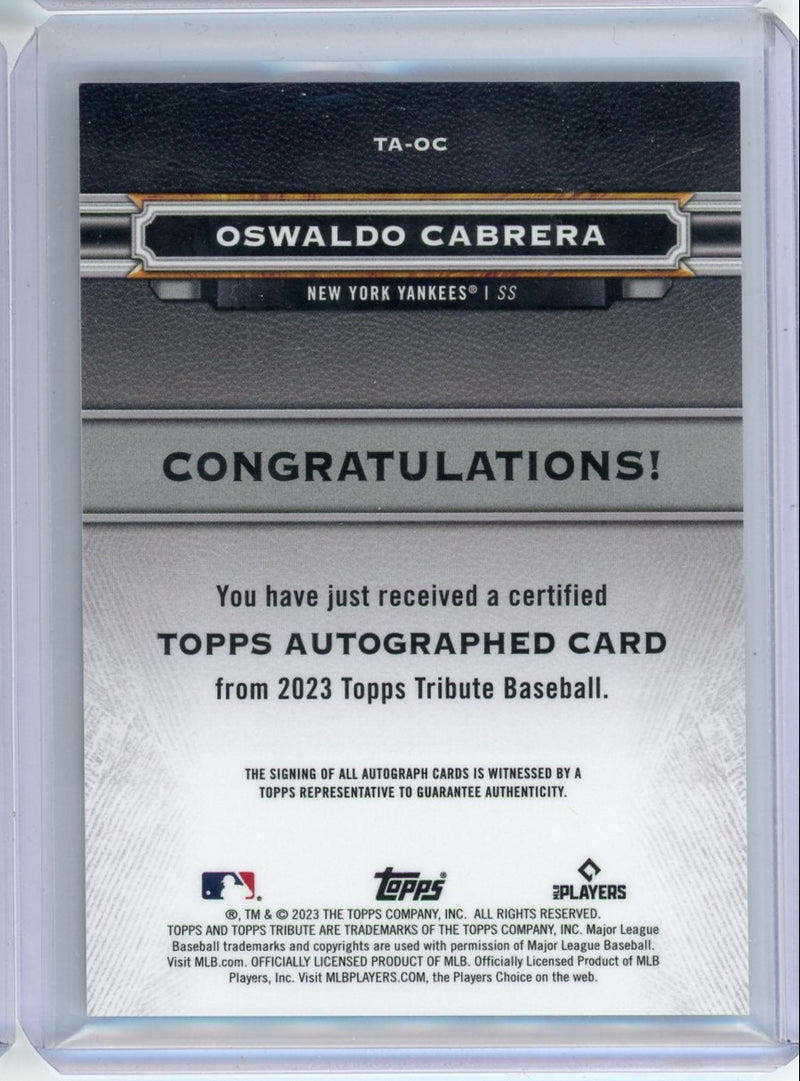 Oswaldo Cabrera 2023 Topps Tribute Autographs RC 