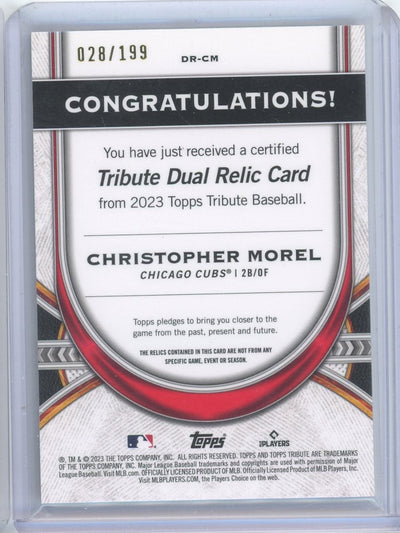 Christopher Morel 2023 Topps Tribute Dual Patch RC #'d 028/199