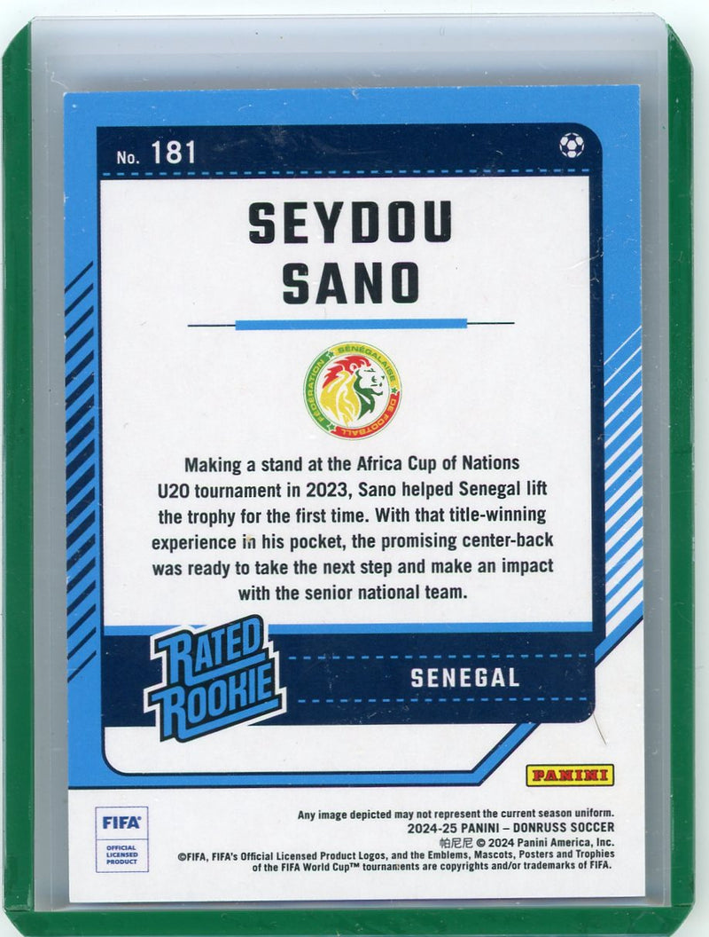 Seydou Sano 2024-25 Panini Donruss rookie card green foil 