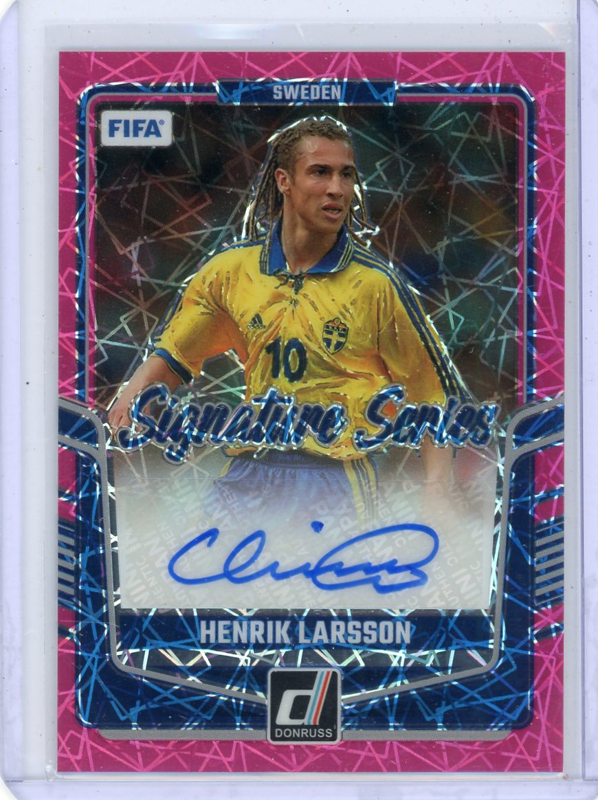 Henrik Larsson 2024-25 Panini Donruss Signature Series pink velocity autograph