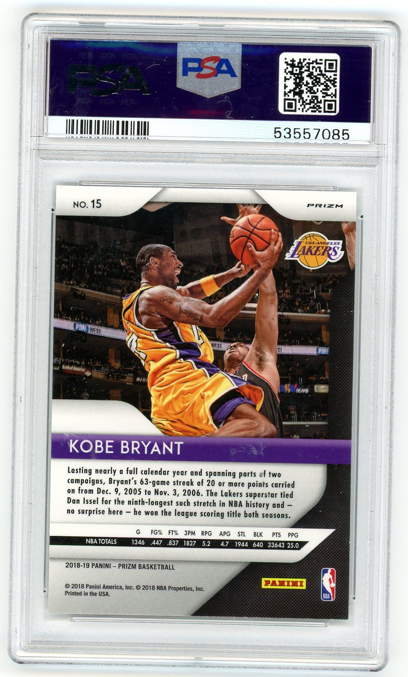 Kobe Bryant 2018 Panini Prizm Silver PSA 9