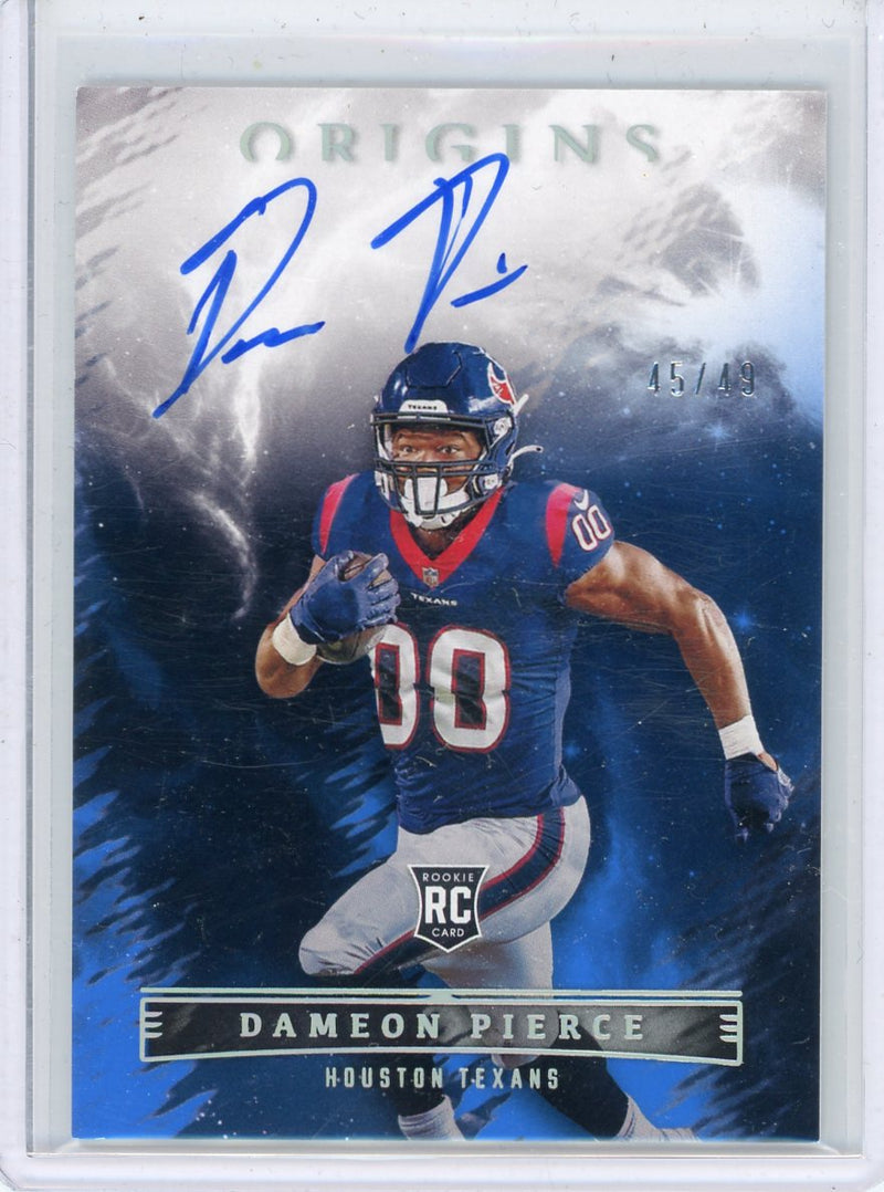 Dameon Pierce 2022 Panini Origins autograph rookie card blue 