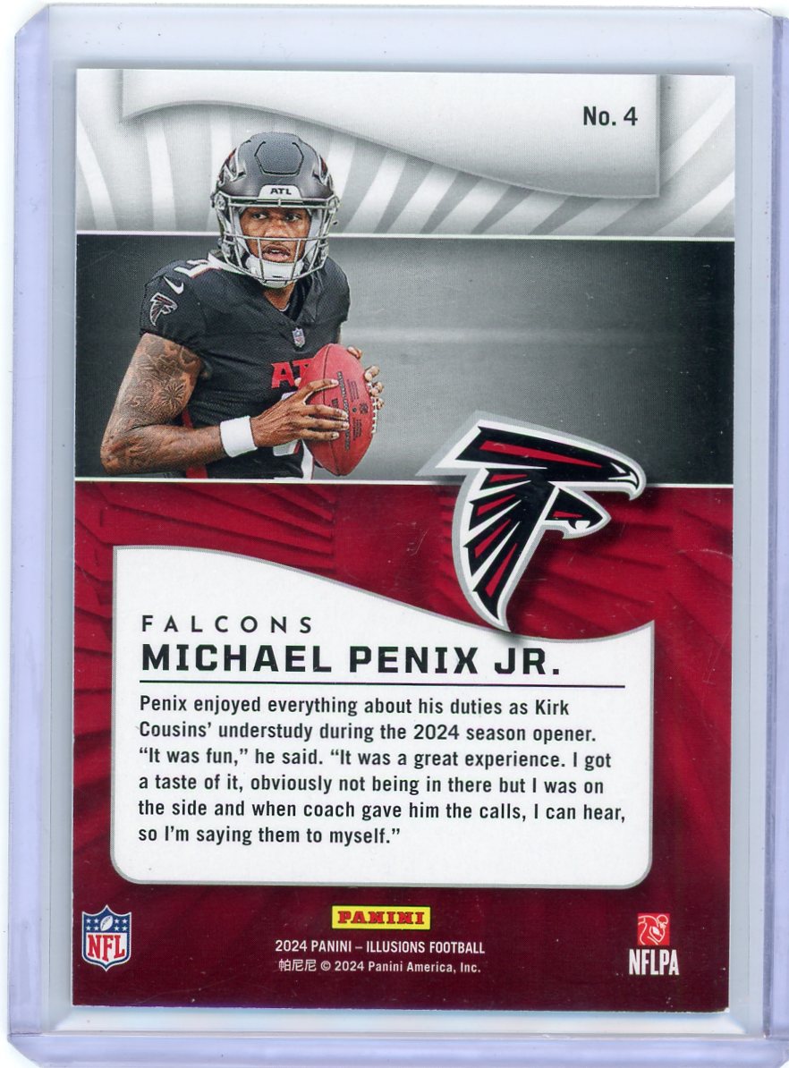 Michael Penix Jr. 2024 Panini Illusions rookie card blue #'d 157/249