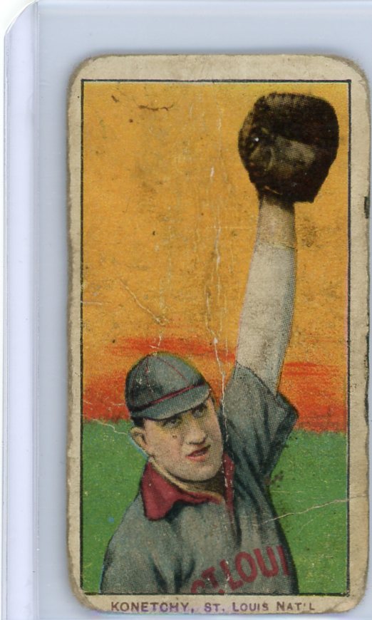 Ed Konetchy 1910 Piedmont T206 Glove Over Head