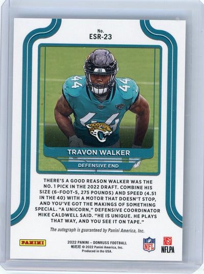 Travon Walker 2022 Panini Donruss Elite Series Rookies autograph rookie card #'d 58/99