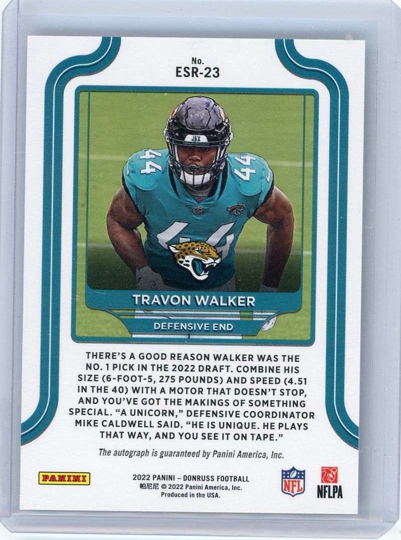 Travon Walker 2022 Panini Donruss Elite Series Rookies autograph rookie card 