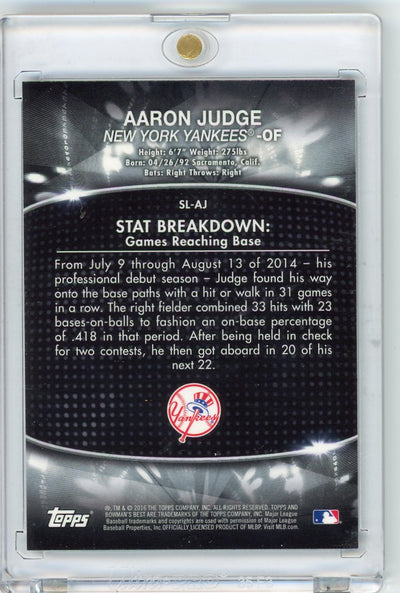 Aaron Judge 2016 Bowman's Best Stat Lines