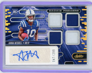 Adonai Mitchell 2024 Panini Absolute Rookie Premiere quad relic auto rc #'d 047/299