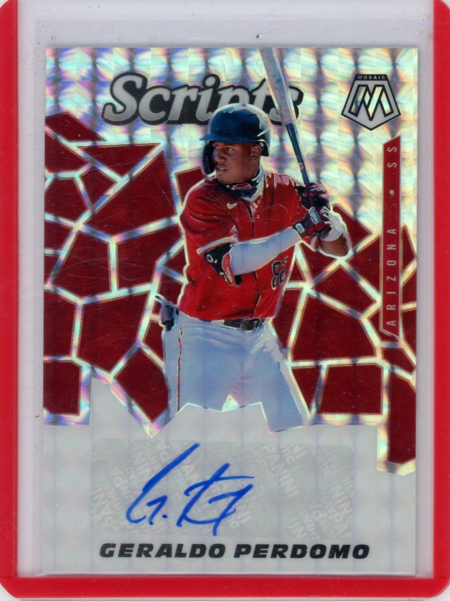 Geraldo Perdomo 2021 Panini Mosaic Scripts autograph mosaic prizm