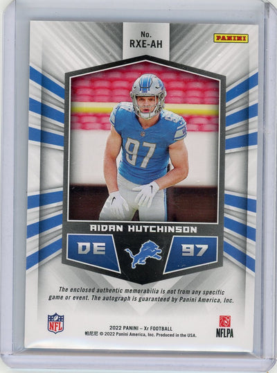 Aidan Hutchinson 2022 Panini XR Rookie Xcellence RPA #'d 42/75