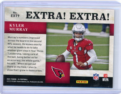 Kyler Murray 2021 Panini XR Extra Extra orange foil #'d 34/49