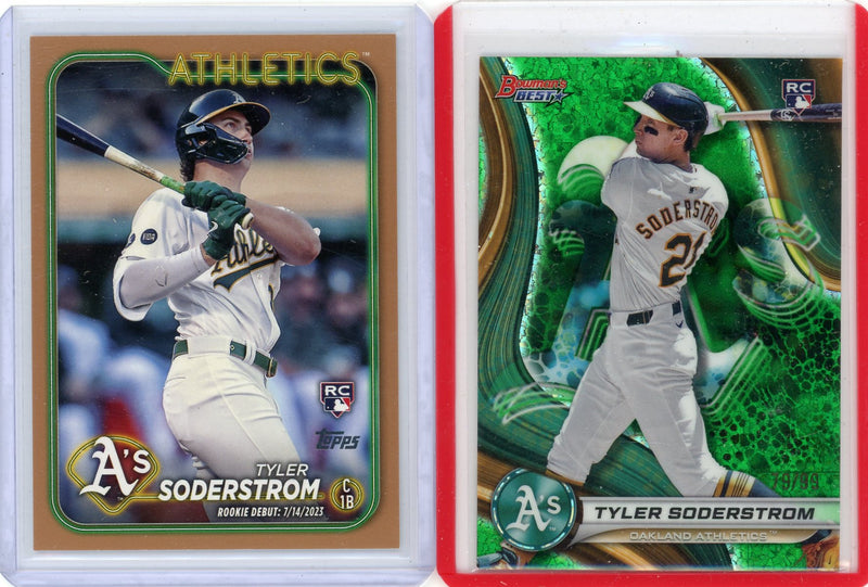Tyler Soderstrom 2024 Topps 2-card rookie lot 