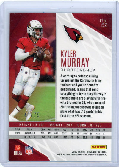 Kyler Murray 2022 Panini Phoenix yellow #'d 43/75