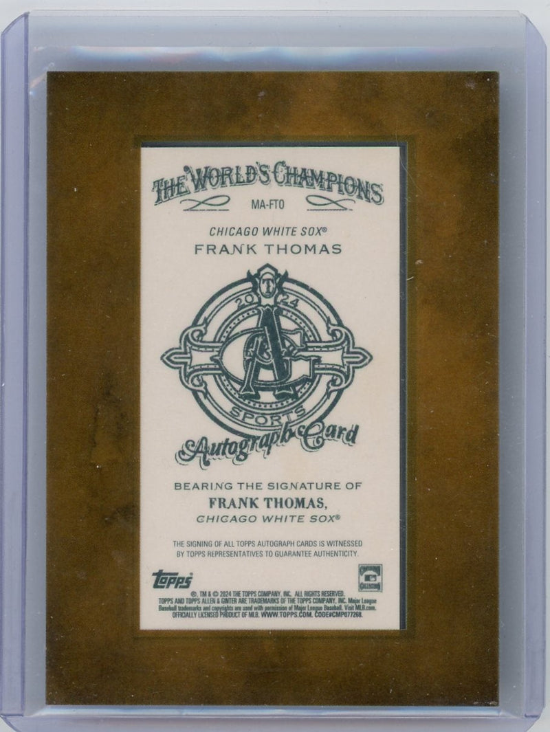 Frank Thomas 2024 Topps Allen & Ginter mini framed autograph