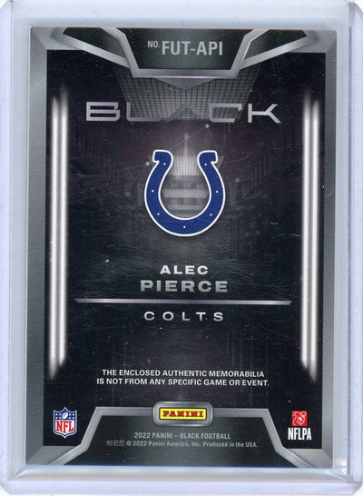 Alec Pierce 2022 Panini Black Futuristic relic rookie card #'d 10/10