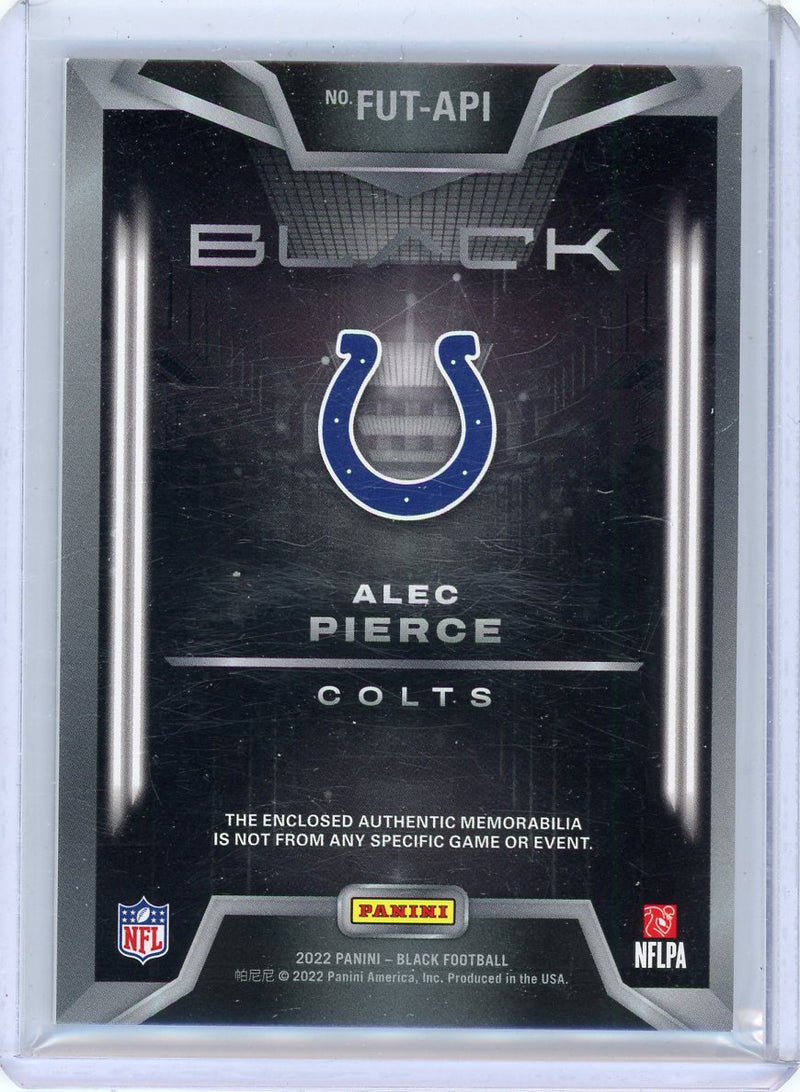 Alec Pierce 2022 Panini Black Futuristic relic rookie card 