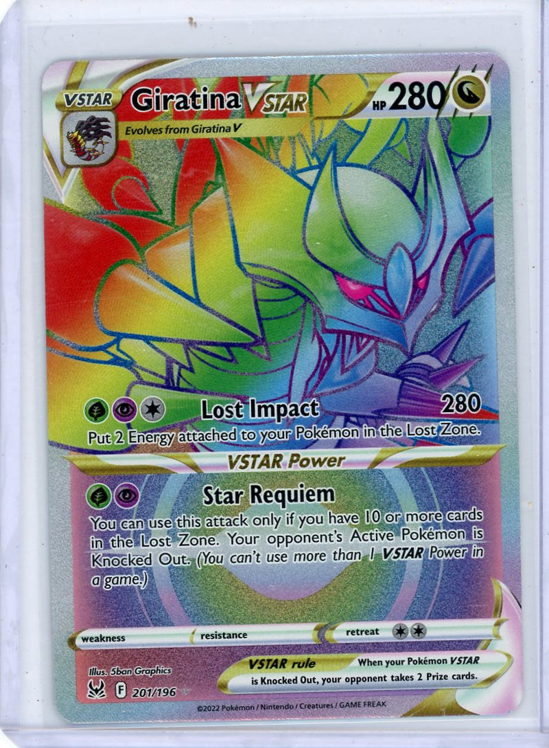 Giratina VSTAR 2022 Pokemon rare lucky rainbow holo 201/196 LP