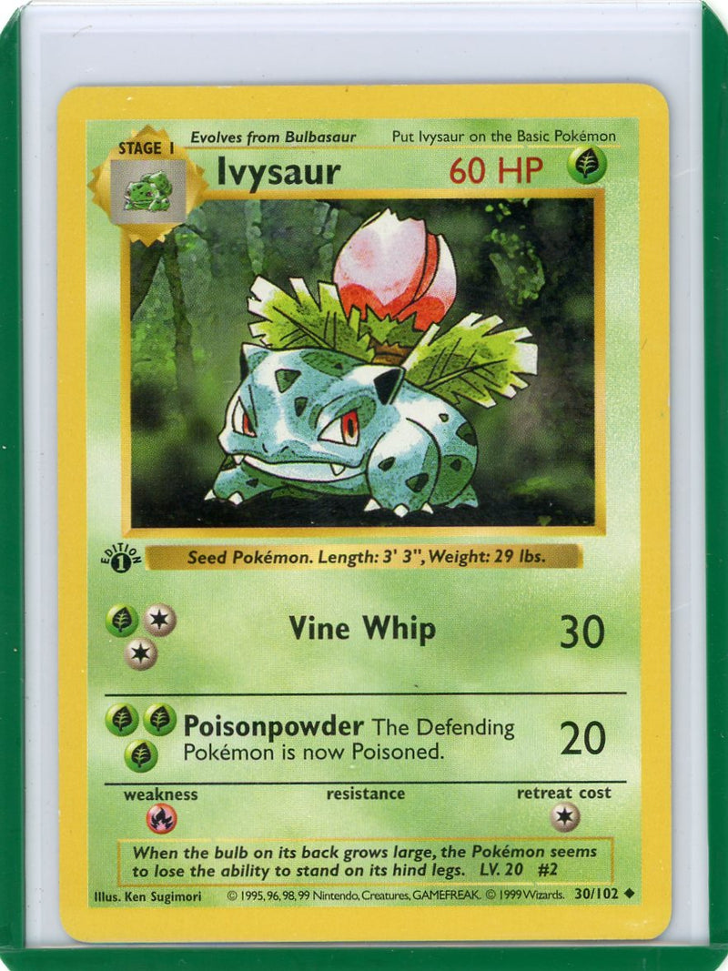 Ivysaur 1999 Pokemon Base Set 1st Edition Shadowless non holo 30/102