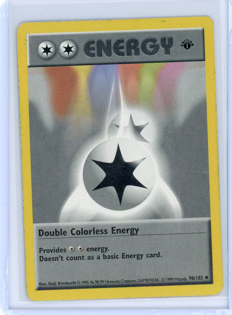 Double Colorless Energy 1999 Pokemon Base Set 1st Edition non holo 96/102