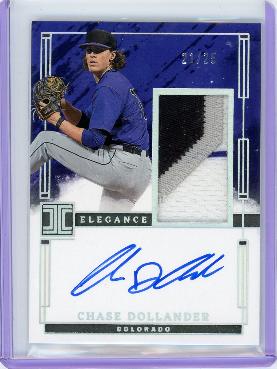 Chase Dollander 2024 Panini Impeccable Elegance autograph relic #'d 21/25