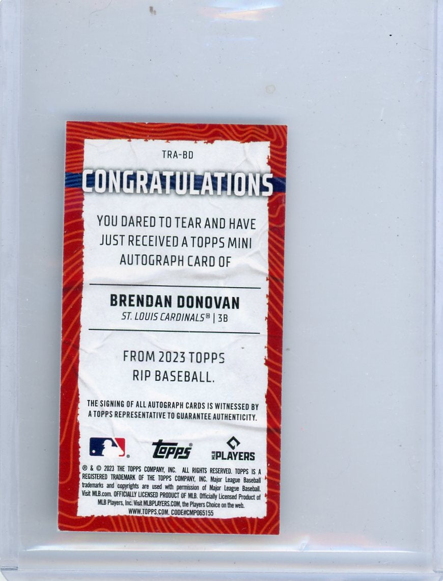 Brendan Donovan 2023 Topps Ripped autograph mini #'d 12/50