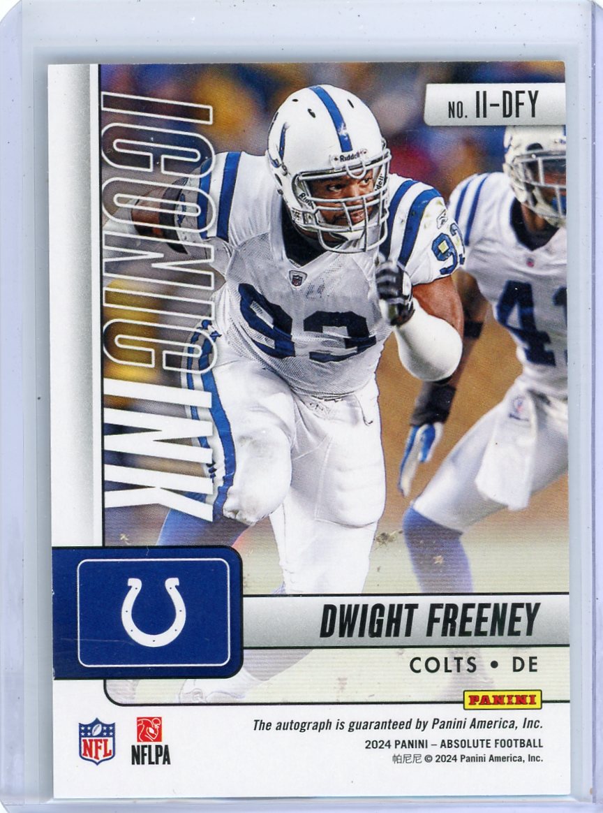 Dwight Freeney 2024 Panini Absolute Iconic Ink autograph green #'d 25/25