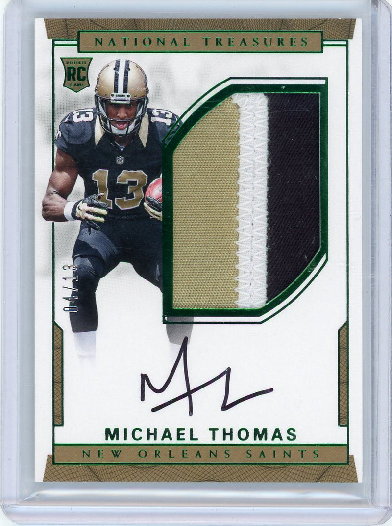 Michael Thomas 2016 Panini National Treasures Rookie Patch Autograph Emerald 