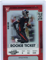 Kyle Pitts 2021 Panini Contenders Optic Rookie Ticket red prizm #'d 008/175 (jersey #)
