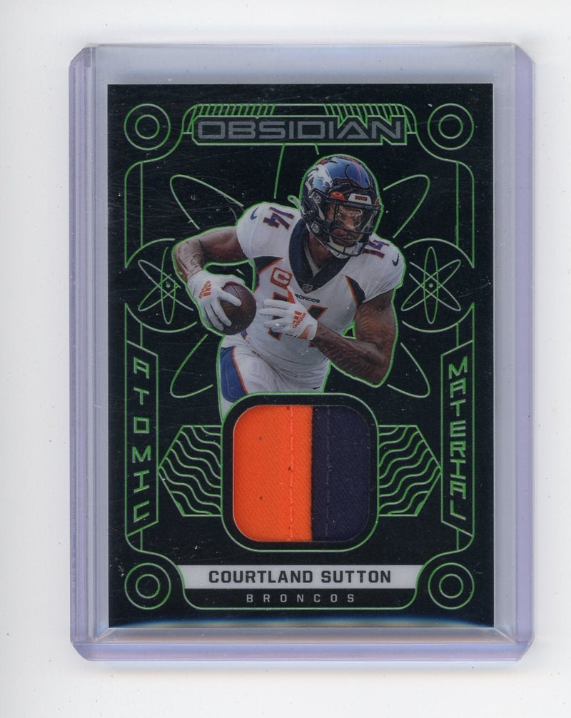 Courtland Sutton 2022 Panini Obsidian Atomic Material green etch prizm 