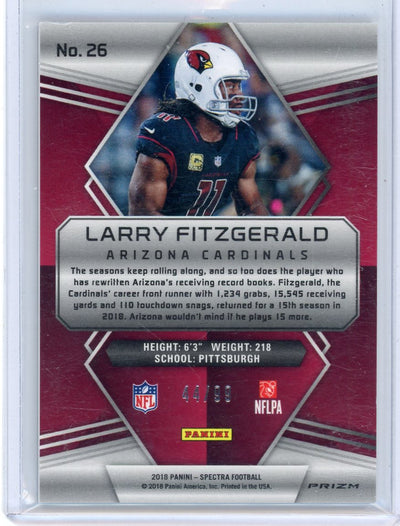 Larry Fitzgerald 2018 Panini Spectra Silver Prizm #'d 44/99